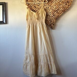 Reformation Landon Sun Dress in Parmesan Butter Yellow size 8